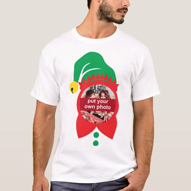 T-Shirt Elf de Natal Personalizado (Frente)
