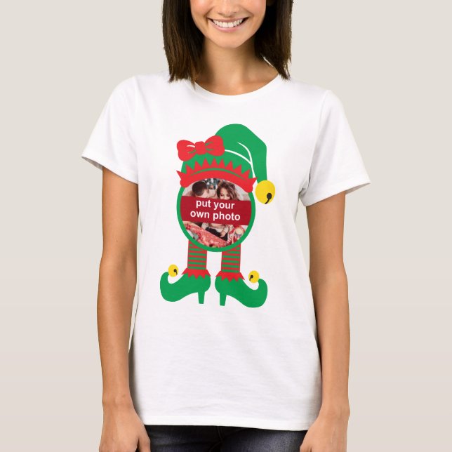 T-Shirt Elf de Natal Personalizado (Frente)