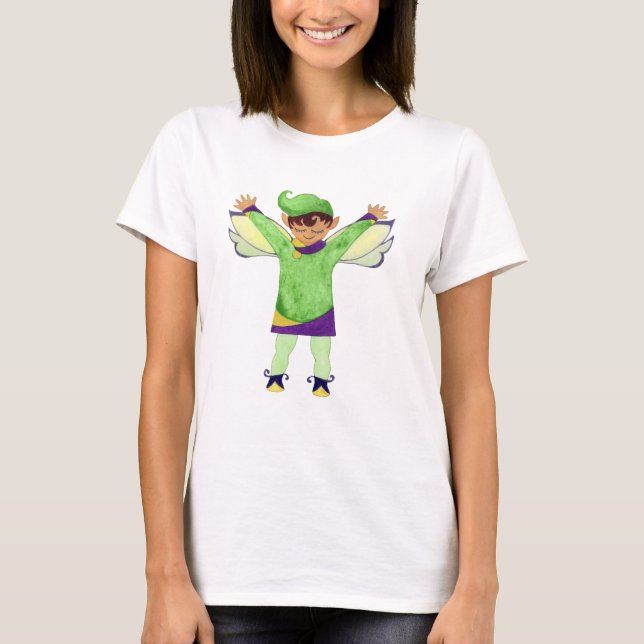 T-Shirt Elf Verde feliz (Frente)