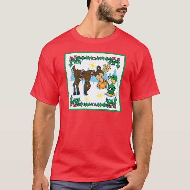 T-shirt Elfo de Natal e Rena (Frente)
