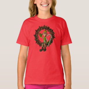 T-shirt Elfo Masculino Bonito No Feriado De Fé Curto De F