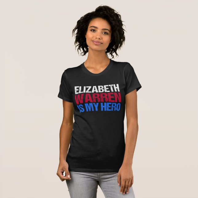 T-shirt Elizabeth Warren é meu herói (Frente Completa)