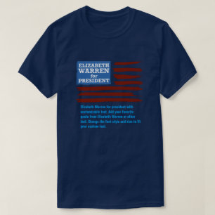 T-shirt Elizabeth Warren para presidente com personalizáv