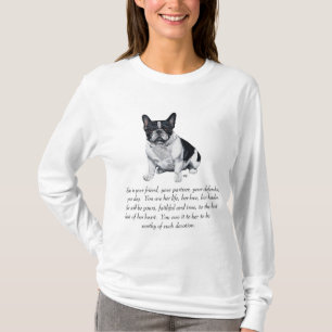 T-shirt Elogios ao Bulldog Francês - FEMININO