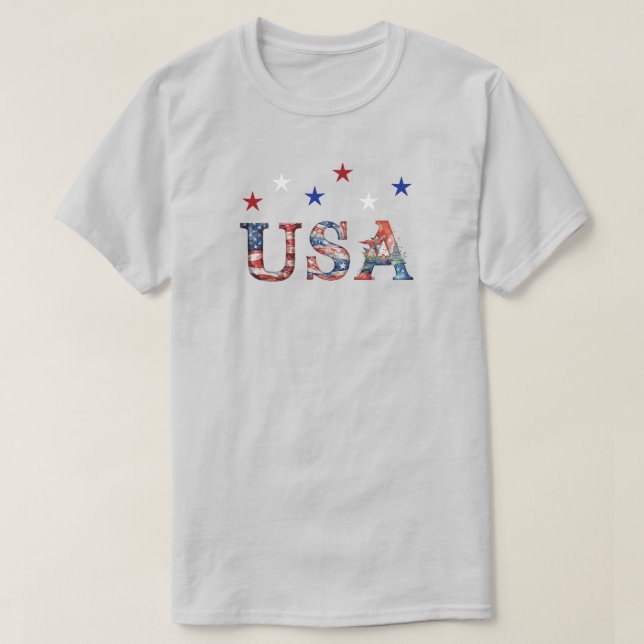 T-Shirt Em 4 De Julho (Frente do Design)