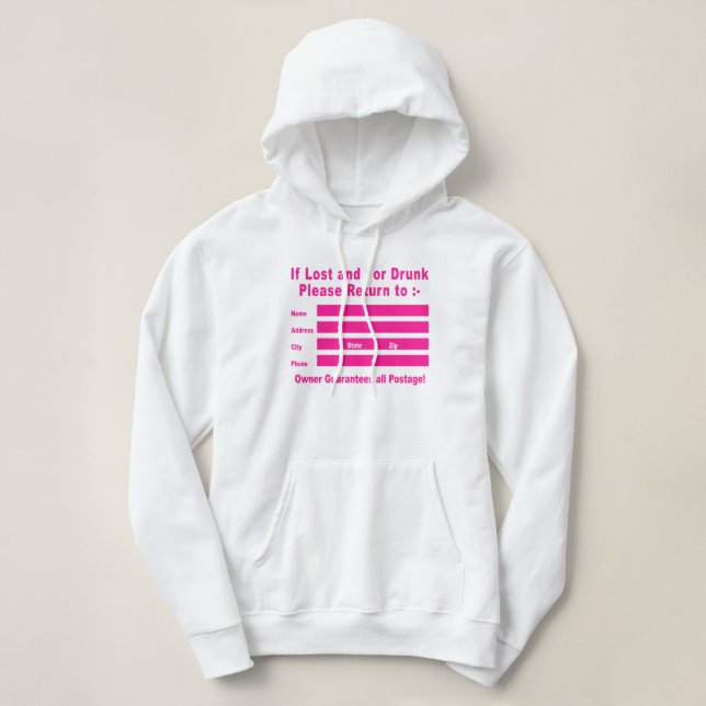T-shirt Em caso de perda e/ou Bebado, volte para (Frente do Design)