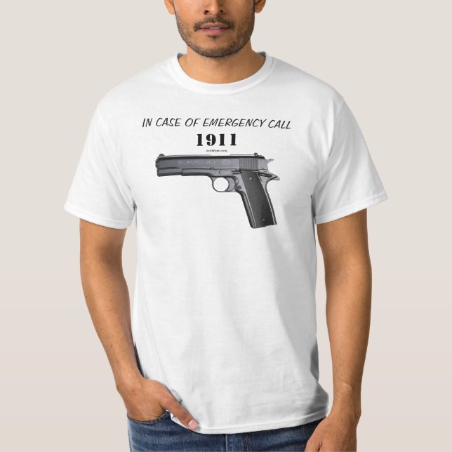 T-SHIRT EM CASO DE URGÊNCIA CHAMADA 1911 (Frente)