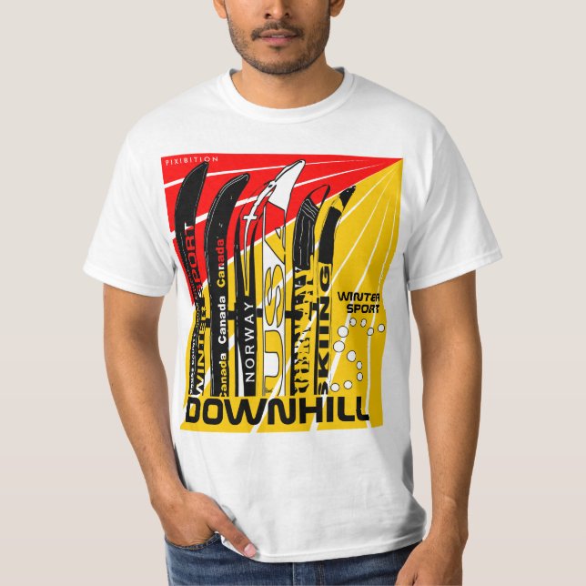 T-shirt em declive de Snowblade do esporte de (Frente)