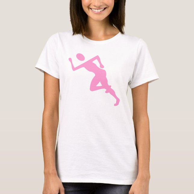 T-shirt Em Execução - Rosa (Frente)