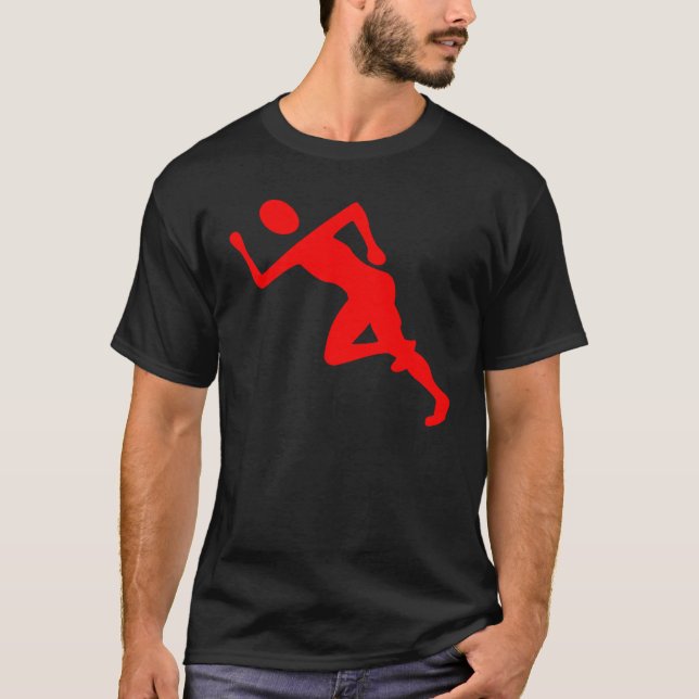 T-shirt Em execução - Vermelho (Frente)