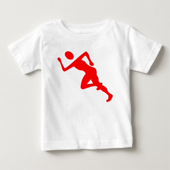 T-shirt Em execução - Vermelho (Frente)