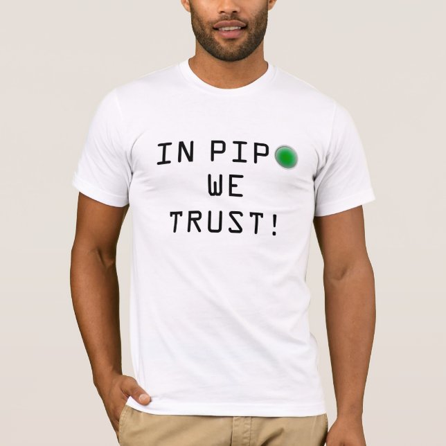 T-shirt Em Pipo nós confiamos! - Branco (Frente)