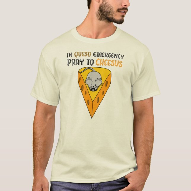 T-shirt Em Queso Emergency Reay para Cheesus (Frente)
