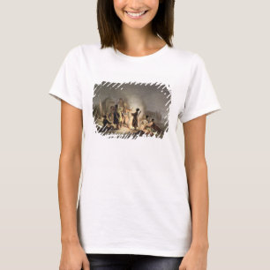 T-shirt Em volta do fogo do acampamento (litho da cor)