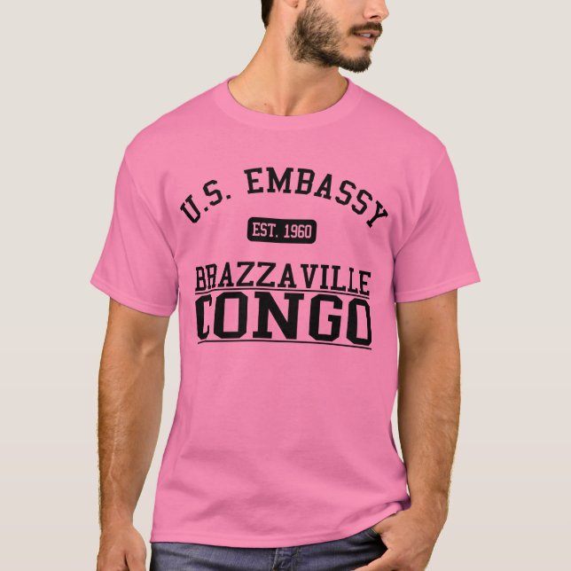 T-shirt Embaixada Brazzaville, Congo (Frente)