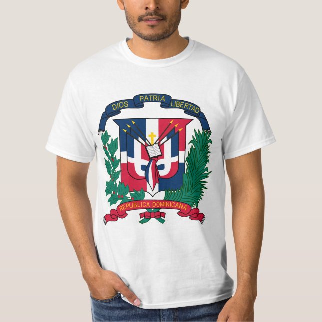 T-shirt emblema da república dominicana (Frente)
