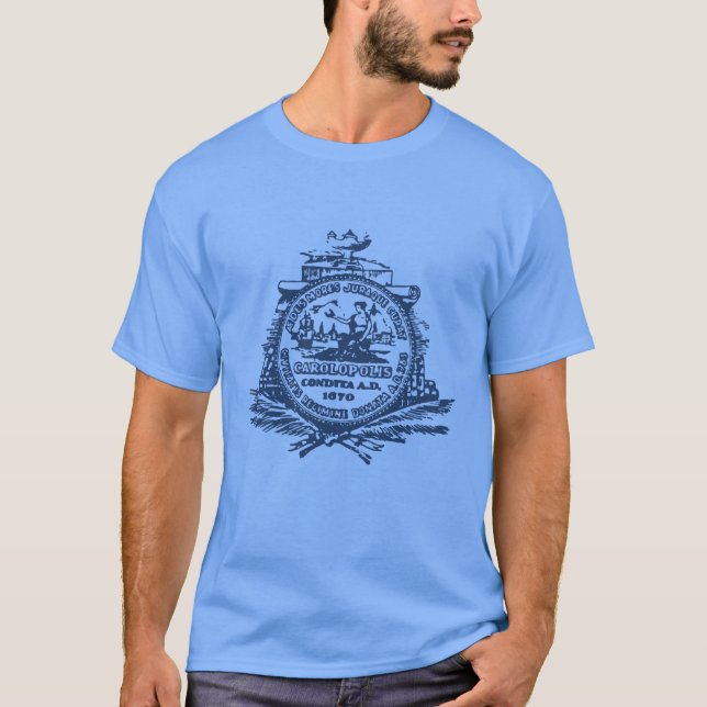 T-shirt Emblema de Charleston, Carolina do Sul (Frente)
