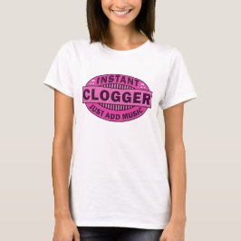 T-shirt Emblema de dança do Clog do Clog Instantâneo Rosa
