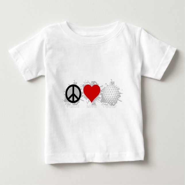 T-shirt Emblema do golfe do amor da paz (Frente)