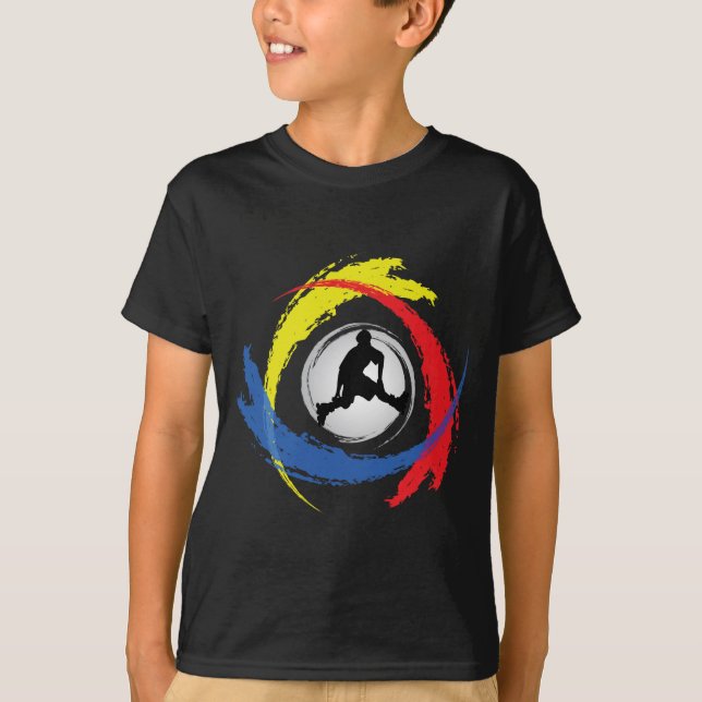 T-shirt Emblema Tricolor de Rollerblading (Frente)