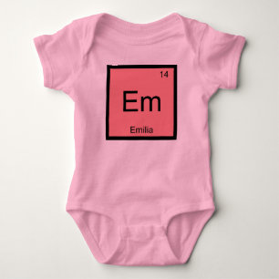 T-shirt Emilia Name Chemistry Elemento de Química Mesa Pe