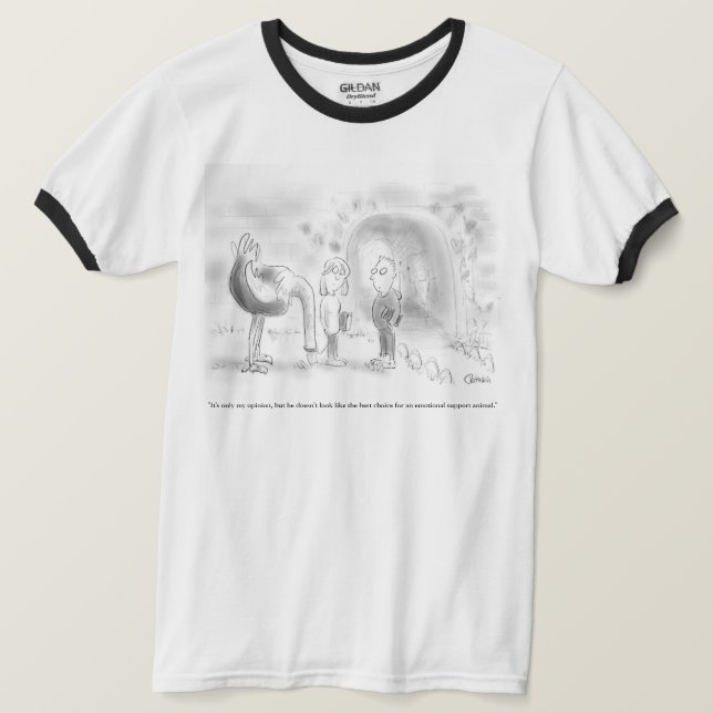 T-shirt emocional do animal do apoio (Frente do Design)