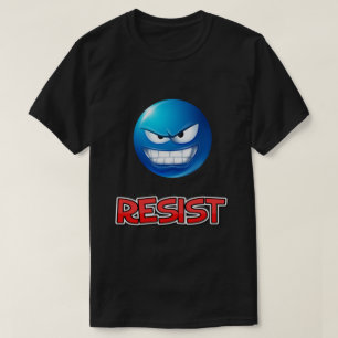 T-shirt emoji azul, resista