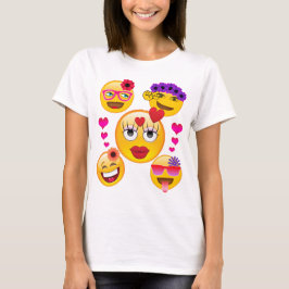T-shirt Emoji bonito enfrenta para miúdos e adultos