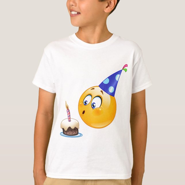 T-shirt emoji de aniversário (Frente)