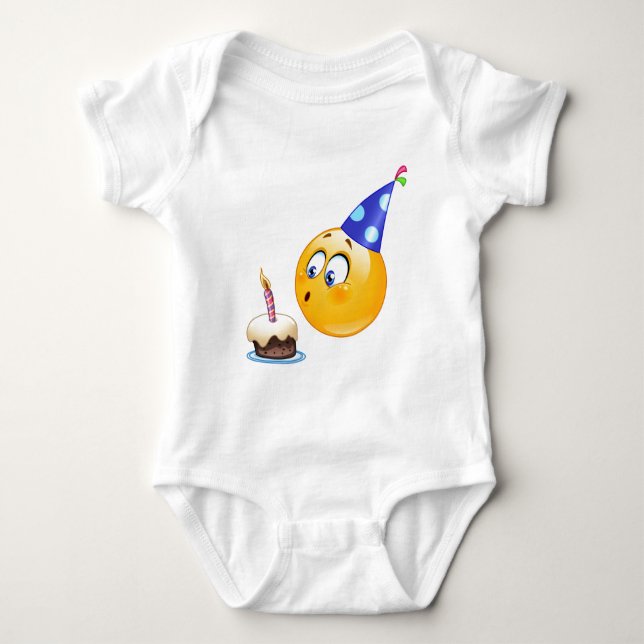 T-shirt emoji de aniversário (Frente)