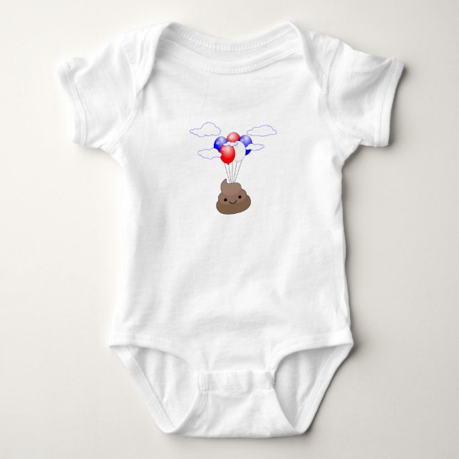 T-shirt Emoji de Cocô Voando Com Balões (Frente)