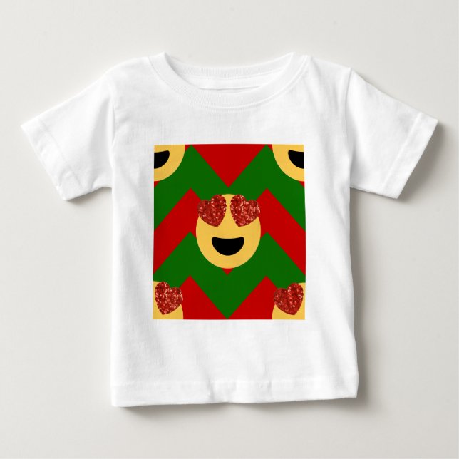 T-shirt emoji do coração de natal (Frente)