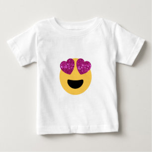 T-shirt emoji do olho do coração com brilho
