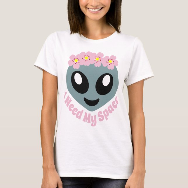 T-shirt Emoji eu preciso meu espaço (Frente)