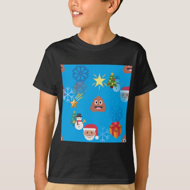 T-shirt emoji poop christmas (Frente)