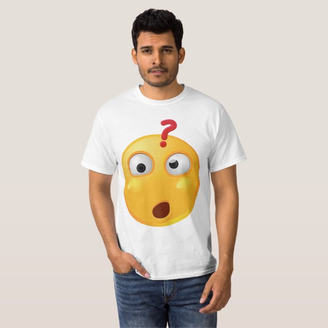T-shirt Emoji querendo saber no tshirt branco (Frente Completa)