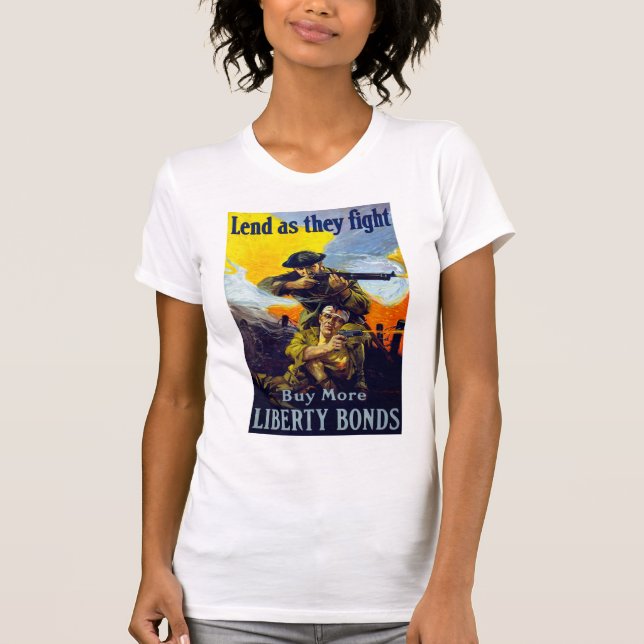 T-shirt Emprestar como Luta (Frente)