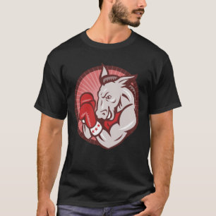 T-shirt Encaixotamento do pugilista da mascote do asno de