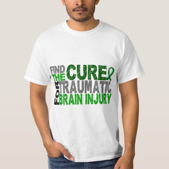 T-shirt Encontre a lesão cerebral traumático TBI da cura (Frente)