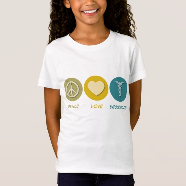 T-shirt Endocrinologia do amor da paz (Frente)