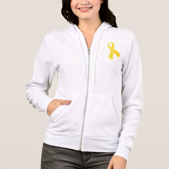 T-shirt Endometriose Endo do Hoodie da fita do amarelo do (Frente)