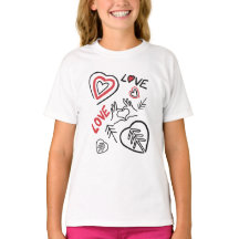 T-shirt enfant motifs tags love