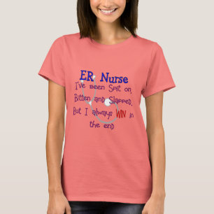 T-shirt Enfermeira "CUSPE do ER no MORDIDO e no GOLPEADO "