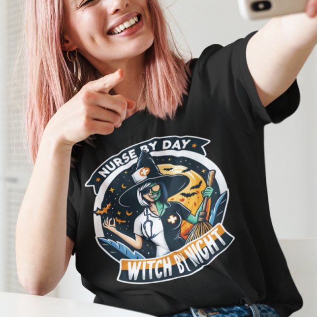 T-Shirt Enfermeira Dia de as Bruxas engraçado (Criador carregado)