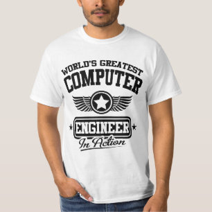 T-shirt Engenheiro de computador do mundo o grande na aç