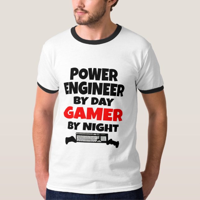 T-shirt Engenheiro de potência do jogador (Frente)
