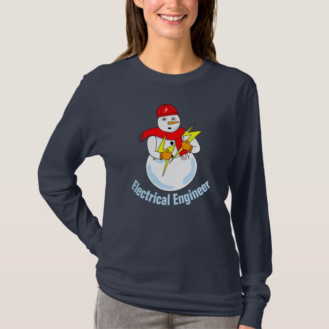 T-Shirt Engenheiro Elétrico Snowman (Frente)