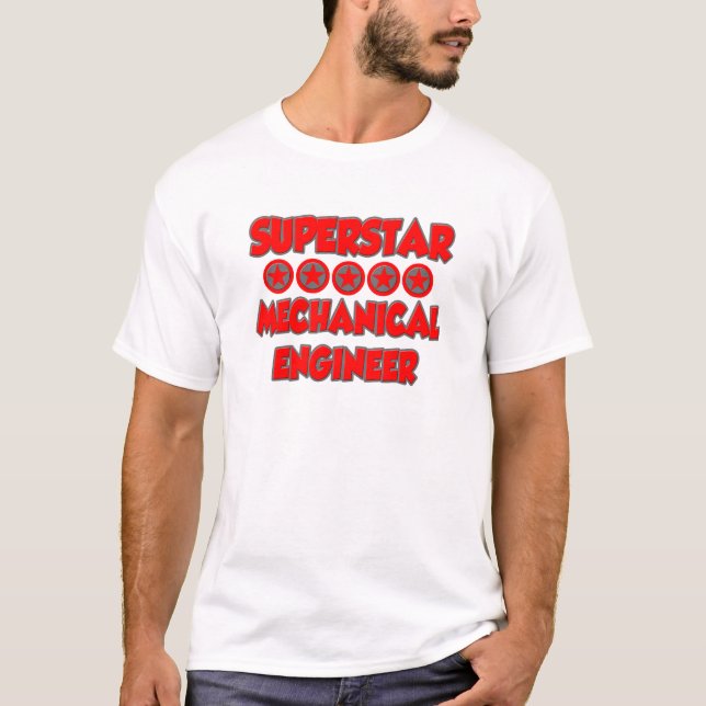 T-shirt Engenheiro Mecânico Superstar (Frente)