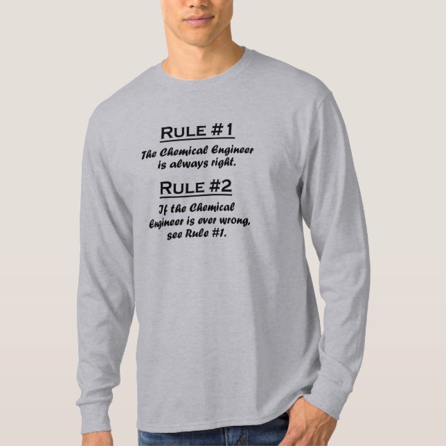T-shirt Engenheiro químico da regra (Frente)