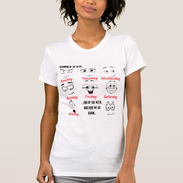 T-Shirt Engraçada com bons humores faciais (Frente)